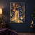 Braided woman in a blue-and-gold bodice and white draped skirt reaching toward the viewer in a star-lit blue underground passage.; frame shown for styling only
