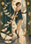 Pointed-eared traveler with a small clock-emblem satchel stands in an ornate archway as pale angular moth-like forms fly around her.