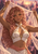Pink-haired woman in white and gold holding a sheer veil before a sunlit pink crystal city.
