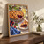 Golden lattice berry pie with a slice on a patterned plate, surrounded by berries, flowers, blue cloth, and a glass pitcher.; frame shown for styling only