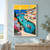 Three boats in a turquoise harbor channel below a white lighthouse and terracotta-roofed coastal village, with TIDEMARK printed at the bottom.; frame shown for styling only