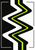 Vertical black-and-white zigzag waveform traced by an acid-lime line with open-corner frame accents.