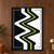 Vertical black-and-white zigzag waveform traced by an acid-lime line with open-corner frame accents.; frame shown for styling only