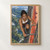 Pointed-eared woman climbing a fixed metal ladder on a sheer cliff, with a green mountain valley to the left and a glowing orange-red feature to the right.; frame shown for styling only