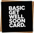 Basic Get Well Soon Card – Funny Minimalist Black and White Greeting, 145mm x 145mm Square, Blank Inside, Includes Kraft Envelope