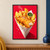 Golden battered fish and thick-cut chips in a pale paper cone with lemon, green sauce, salt, and steam on a red background.; frame shown for styling only