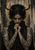 Adult dark-haired witch with branchlike horns, tattooed arms, and clasped hands against a distressed dark backdrop.