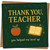 Thank You Teacher Card - You Helped Me Level Up - 145mm x 145mm Square - Cute Apple & Book Design - Appreciation Card for Teacher, Teaching Assistant or Tutor, Includes Kraft Envelope