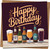 Happy Birthday Beer Card for Him – Craft Beer Ales Design, Funny Mens Birthday Greeting – 145mm x 145mm Square Card with Kraft Envelope, Blank Inside