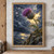 A purple thistle bends above a rocky ledge as pale seed tufts blow across a storm-lit sky.; frame shown for styling only