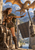 Ranger woman beside a drawbridge winch, gesturing toward a chained flying dragon above a raised gate, with castle towers, river, and mountains.