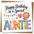 Happy Birthday to a Special Auntie Card - Cute Square Birthday Card for Auntie/Aunty, 145mm x 145mm, Includes Kraft Envelope