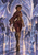 Dark-skinned woman in a burgundy fantasy outfit looking over her shoulder as a huge faceted dragon head looms in a reflective crystal hall.