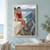 Woman in a red one-piece swimsuit seated on a stone ledge beside an infinity pool above a wooded river gorge.; frame shown for styling only