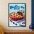 Lattice-topped blueberry pie in a glossy red dish with a slice lifted on a server, loose berries, gingham cloth, and title lettering.; frame shown for styling only