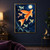 Five colorful fish with winglike fins sweep upward in a loose spiral beneath a full moon against a dark indigo sky.; frame shown for styling only