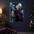 Wide-eyed elderly magician with a bell and raised hand, two glowing moths above him, and a full moon behind his head.; frame shown for styling only