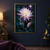 Large white and lavender night-blooming flower framed by dark tropical foliage, with a closed bud, droplets, and a small moon.; frame shown for styling only