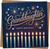 Granddaughter Birthday Card – Happy Birthday Candles & Stars Design, Navy Blue, 145mm x 145mm Square Greeting Card with Kraft Envelope