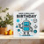 Robot Birthday Card - Have a Brilliant Birthday - Cute Tech Design, 145mm x 145mm Square Greeting Card, Includes Kraft Envelope