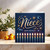 Birthday Card for Niece – Elegant Navy Blue with Candles and Stars, Happy Birthday Design, 145mm x 145mm Square Greeting Card with Kraft Envelope