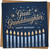 Great Granddaughter Birthday Card – 145mm x 145mm Square, Navy with Candles and Stars, Happy Birthday Text – Blank Inside – Includes Kraft Envelope
