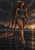 Horned woman with reddish locs stands in reflective water as dark wing-like forms trail behind her.