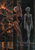 Dark-skinned dancer with pale curls poses beside a gray statue-like figure, with lava glowing in the background.