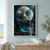 A glossy spiral seashell floats above a dark tidal pool and pours a thin stream into bright turquoise ripples.; frame shown for styling only