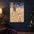 Purple-clad woman raking radiating starburst lines into sand beneath a starry sky and ornate architecture.; frame shown for styling only