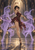 A burgundy-clad dancer balances in a grand arched hall with two lavender spectral dancers and glowing trails beside her.