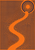 Midnight-blue dots on vivid orange ground curve around a winding orange path leading to concentric dotted rings.