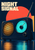 Dark retro radio with glowing turquoise tuning dial, red needle, amber grille, and antenna beneath cream NIGHT SIGNAL lettering.