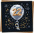 22nd Birthday Card for Him or Her - Balloon and Confetti Design - 145mm x 145mm Square Greeting Card with Kraft Envelope - Black, Gold & Silver - Milestone Twenty Two Celebration