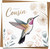 Lovely Cousin Greeting Card – Hummingbird Floral Design – 145mm x 145mm Square Card with Kraft Envelope – Cousin Birthday or Thinking of You Card – Blank Inside