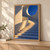 Pale concrete staircase and curved rail rise toward a large circular opening filled with deep blue sky, crossed by warm sunlight and cool shadows.; frame shown for styling only