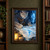 An anthropomorphic snow leopard in expedition clothing traces a blue fissure on a luminous ice map beside a glowing lantern in a dark cave.; frame shown for styling only