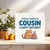 Cousin Birthday Card – Cute Cat and Cake Design, Wishing a Wonderful Cousin a Happy Birthday – 145mm x 145mm Square Greeting Card with Kraft Envelope