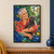 Smiling short-haired woman cradles a charcoal-gray cat as both look toward an orange butterfly in a leafy greenhouse.; frame shown for styling only