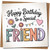 Happy Birthday to a Special Friend Card - Cute Doodle Flowers and Heart Design - 145mm x 145mm Square Birthday Card, Includes Kraft Envelope