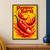 Three red chilies with green stems tumble in a sauce splash on bright yellow, beneath the words Pepper Burst.; frame shown for styling only