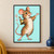 Upright brown field mouse holding a brass handbell and raising one paw against a pale aqua background with coral sound marks.; frame shown for styling only