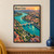 A titled River City illustration shows a winding turquoise river, central arched bridge, ferry, parks, and warm sunset-lit buildings.; frame shown for styling only