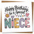Niece Birthday Card - Happy Birthday to a Special Niece - Cute Hearts and Bunting Design - 145mm x 145mm Square -, Includes Kraft Envelope