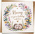 Nanny Birthday Card – 145mm Square Floral Wreath with Birds & Hedgehogs – Cute Grandmother Birthday Greeting – Quality Card with Kraft Envelope