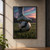 A socked leg and football boot rest on a worn football over dew-lit grass at sunset.; frame shown for styling only