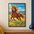 Chestnut horse galloping through golden grass beneath a turquoise sky, with The Wind’s Apprentice title lettering above.; frame shown for styling only