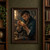 Adult clockmaker in a deep teal coat studying an open brass pocket watch in a softly blurred workshop.; frame shown for styling only