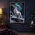 White stag with broad branching antlers stands on a rocky ledge beneath a turquoise nebula, stars, and pale mist.; frame shown for styling only