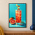 Red-orange soda with ice and citrus in a highball glass, with a curled peel, blood oranges, and rosemary against aqua.; frame shown for styling only